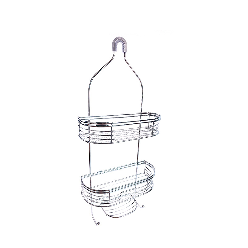 Zhaosheng - Organizador de champú con cabezal de ducha colgante de 2 niveles, sin perforación, almacenamiento de baño, cesta de baño, estante de ducha Caddy