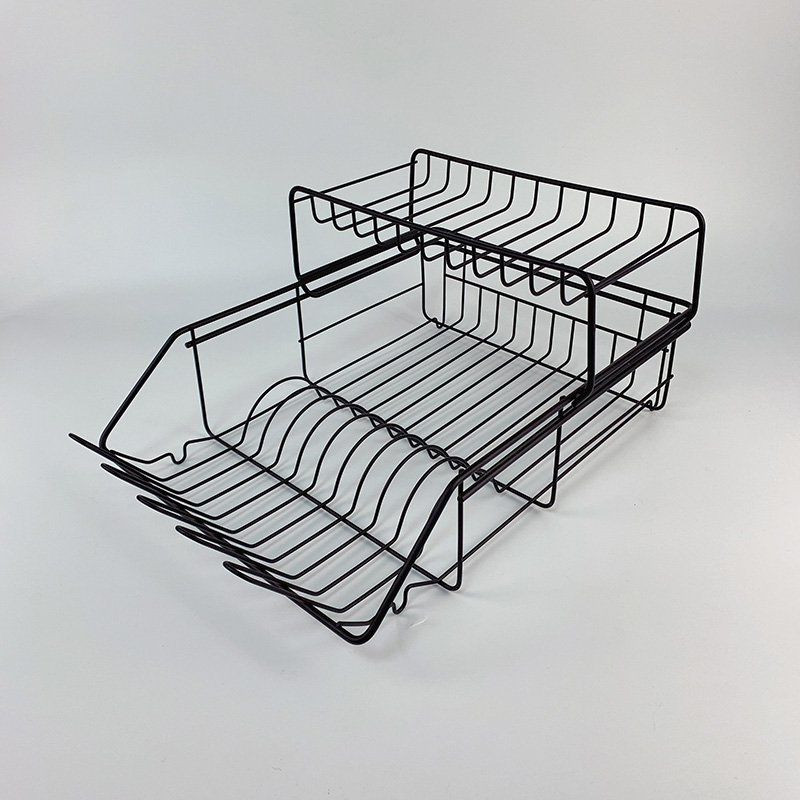 Zhaosheng Hardware - Escurreplatos de 2 niveles, color negro