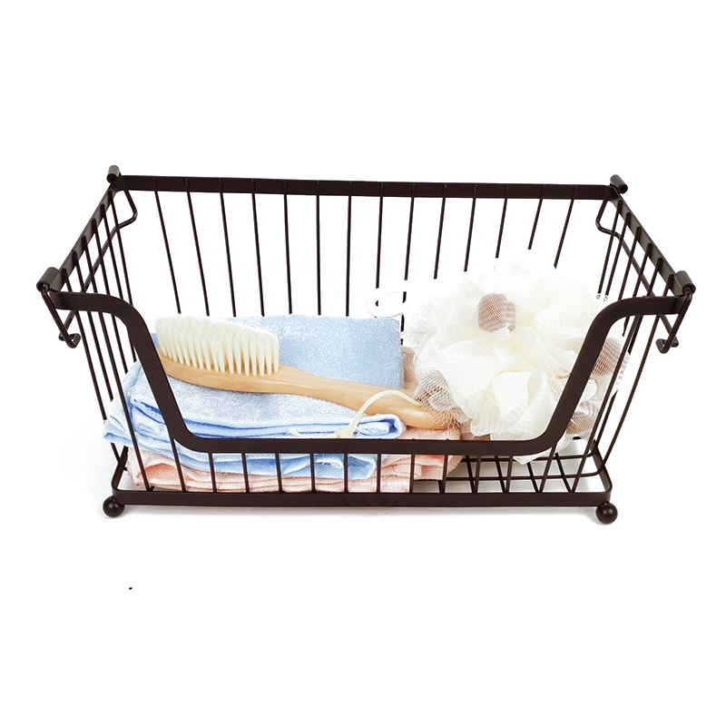 Zhaosheng Hardware - Cestas de almacenamiento de cocina apilables de 3 niveles, cesta de metal de alambre para cocina, despensa del hogar