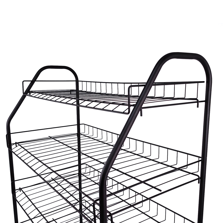 Zhaosheng Hardware - Estante organizador de zapatos de metal negro, estante para zapatos de 4 niveles para entradas