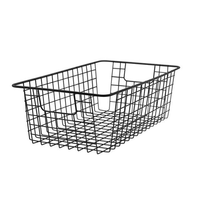 Zhaosheng Hardware - Organizador de almacenamiento de verduras para cocina, gabinetes, despensa, organización de baño, cesta de alambre negro