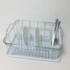 Zhaosheng Hardware - Rejilla para secar platos de alambre con bandeja de goteo blanca y soporte para utensilios