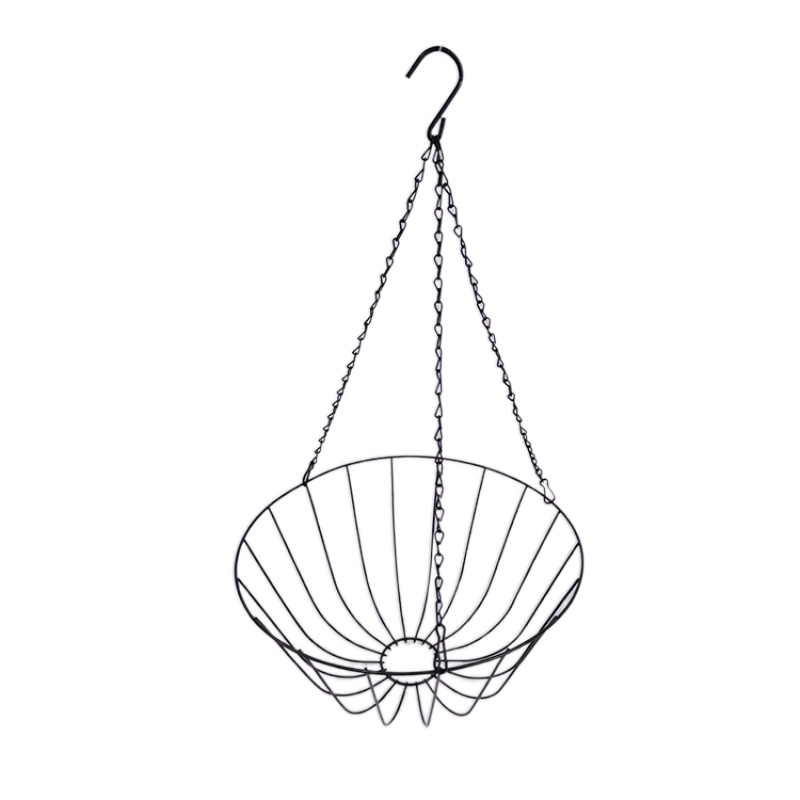 Zhaosheng Hardware - Cesta de flores colgante verde para porche al aire libre, colgador de macetas para el hogar, jardín, cesta colgante de alambre