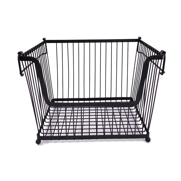 Hardware Zhaosheng - Organizador casero de almacenamiento de metal de hierro Bin Fruits Canasta de alambre apilable para el almacenamiento de la cocina