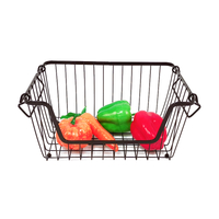 Zhaosheng Hardware - Cestas de almacenamiento apilables, cesta de alambre de metal para cocina, despensa del hogar