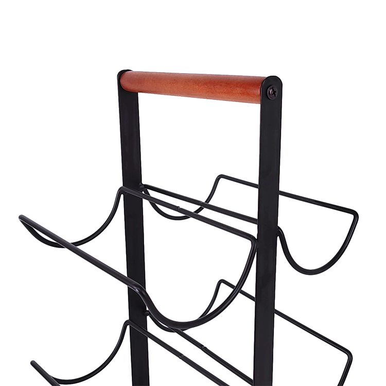 Zhaosheng Hardware - Estante de almacenamiento de botellas de vino de alambre de mesa, estante negro para platos de vino