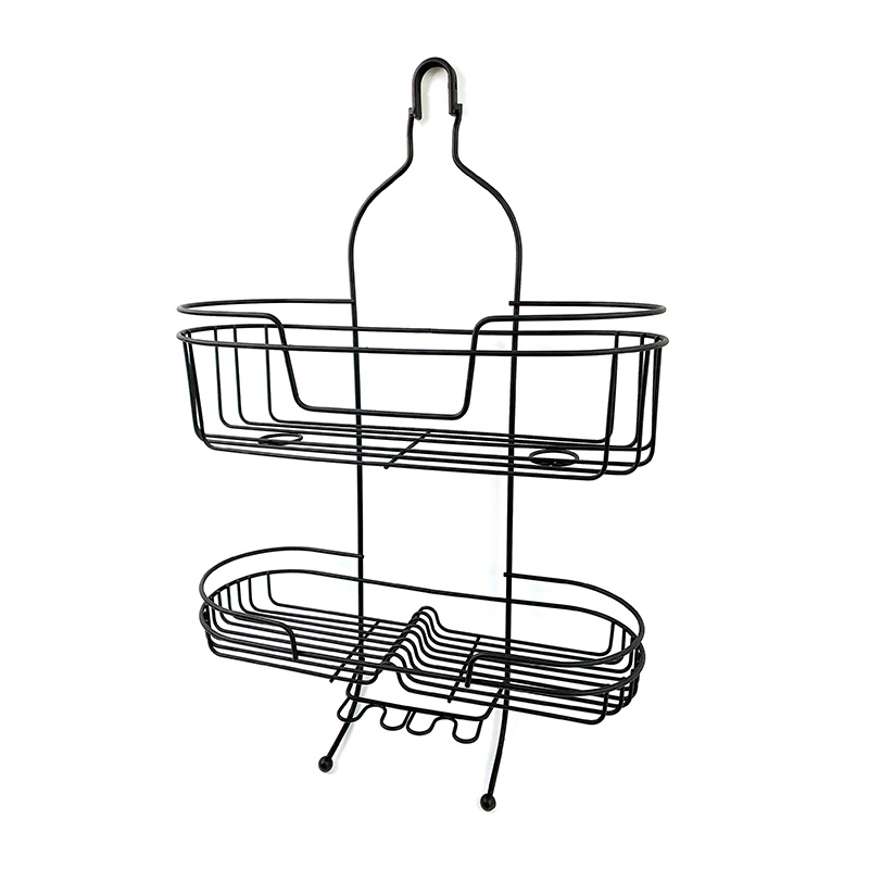 Zhaosheng - Estante para cesta de ducha sin perforación, estante de ducha de metal para baño montado en la pared