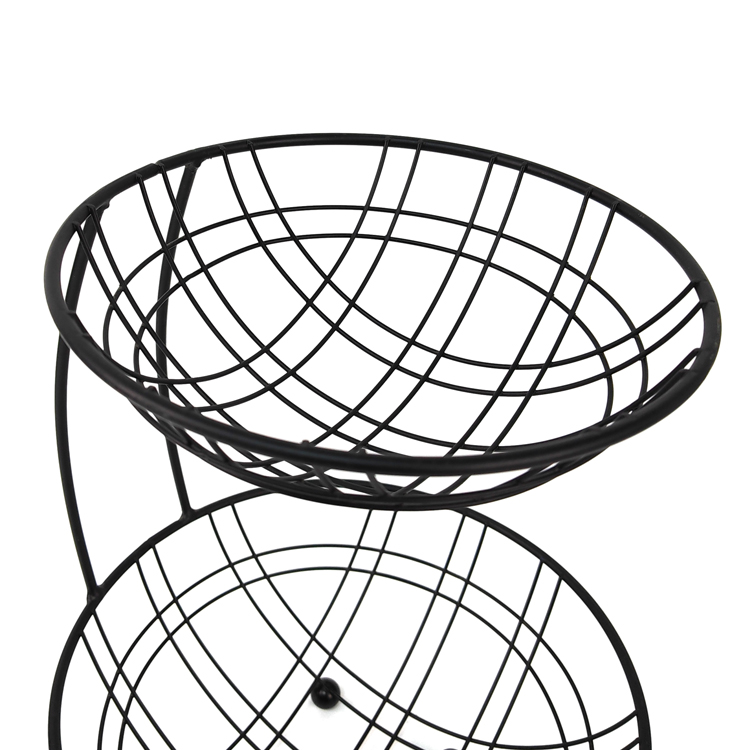 Zhaosheng Hardware - Cesta de frutas multifuncional de alambre de metal, cesta de frutas de 2 niveles para mostrador de cocina