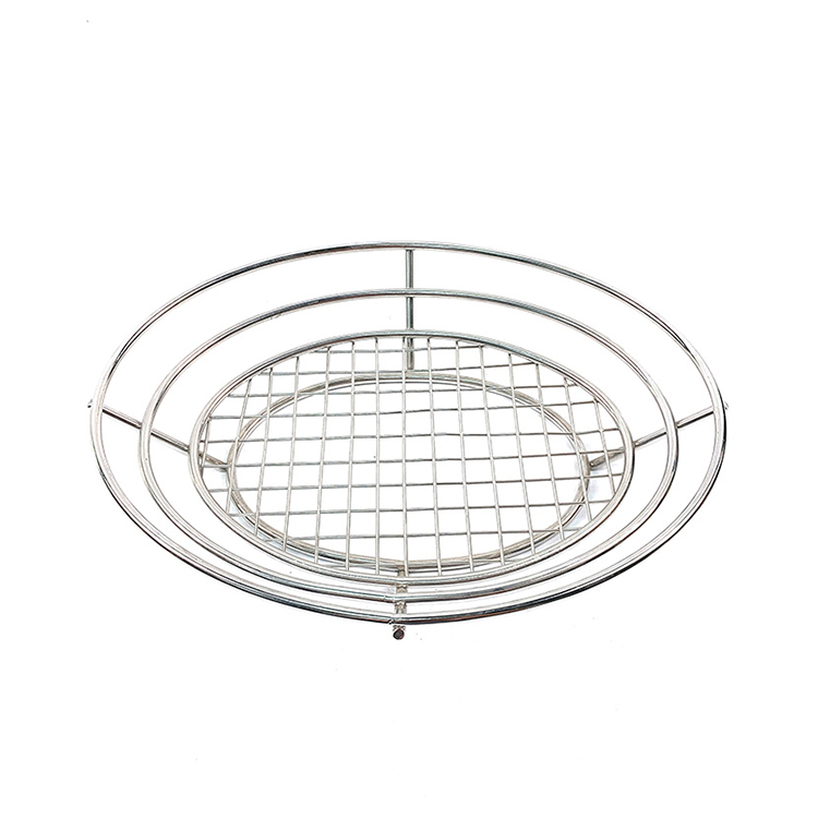 Zhaosheng Hardware - Cesta para servir mesa de comida rápida Cesta para pan ovalada de acero inoxidable