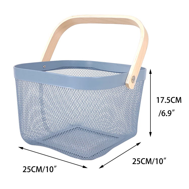 Zhaosheng Hardware - Cesta portátil para picnic, frutas, verduras, artículos diversos, cesta de metal, cesta de almacenamiento de malla de alambre