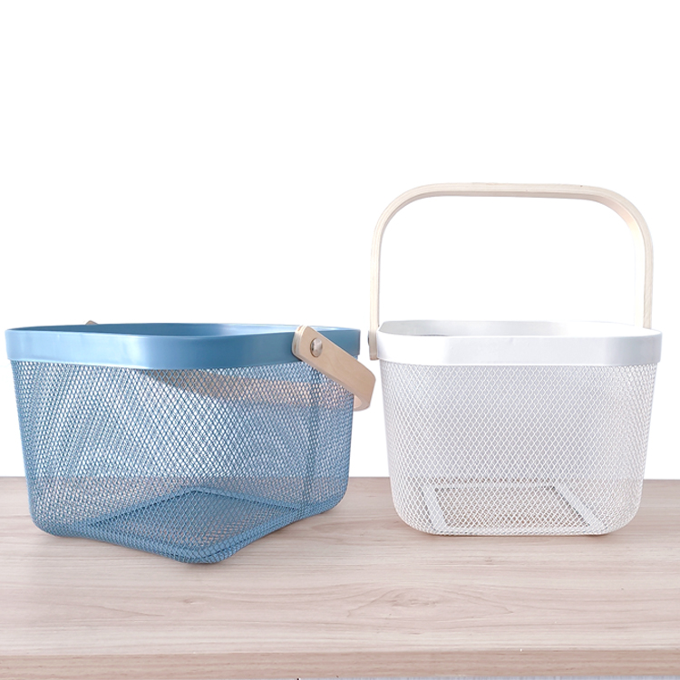 Zhaosheng Hardware - Cestas nórdicas de pan, alimentos, verduras, picnic, malla de alambre de metal, compras, frutas, regalo, cestas de almacenamiento