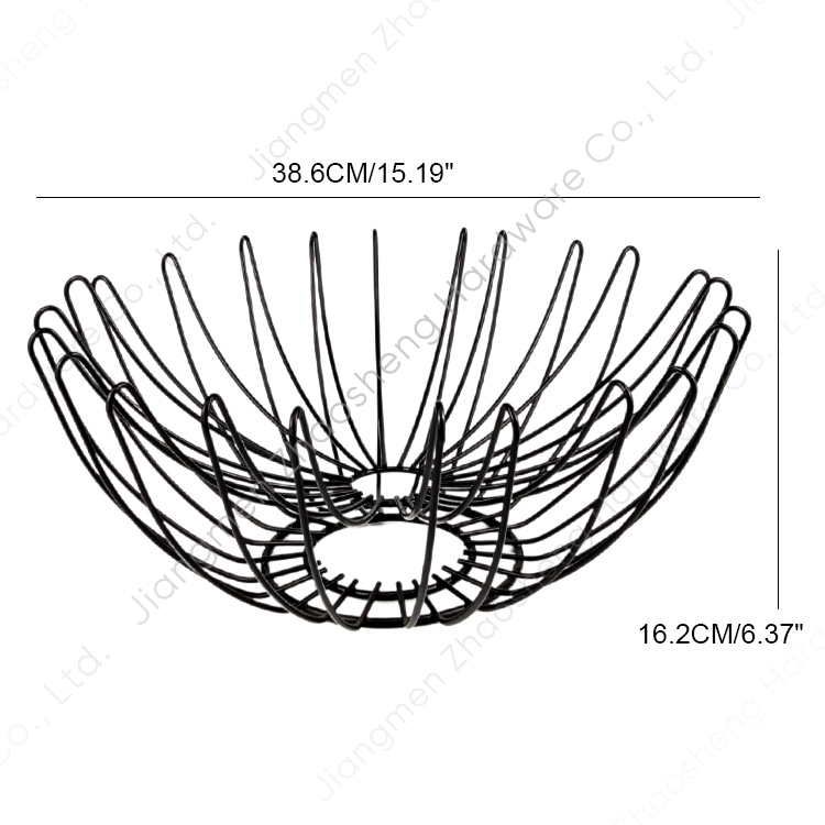 Zhaosheng Hardware - Bandeja de almacenamiento de alambre de metal para alimentos, aperitivos, cocina, verduras, frutas, cesta de alambre, estante para frutas