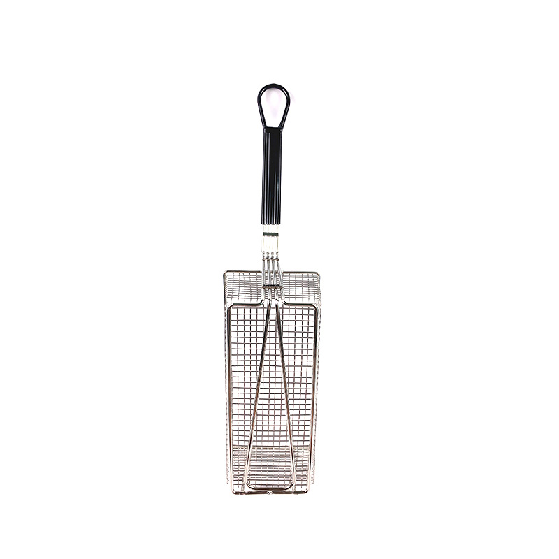 Zhaosheng Hardware - Cesta rectangular para freír, cesta comercial para freír con mango recubierto de negro