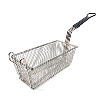 Zhaosheng Hardware - Cesta rectangular para freír, cesta comercial para freír con mango recubierto de negro