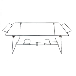 Zhaosheng Hardware - Estante para platos de frotamiento de alambre de tamaño completo, estante de alambre desechable cromado para buffet, soporte plegable para frotar