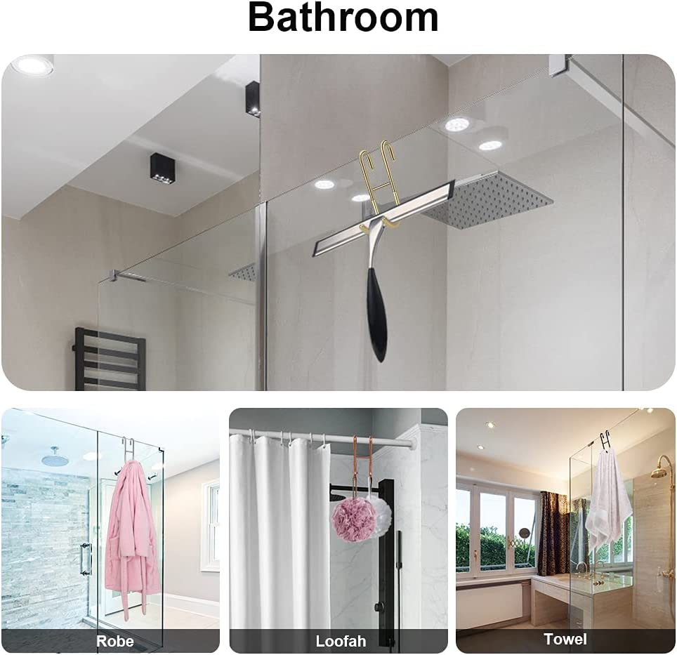 Zhaosheng Hardware - Colgador de puerta de ducha de acero inoxidable sobre vidrio, gancho para ducha, toalla, bata