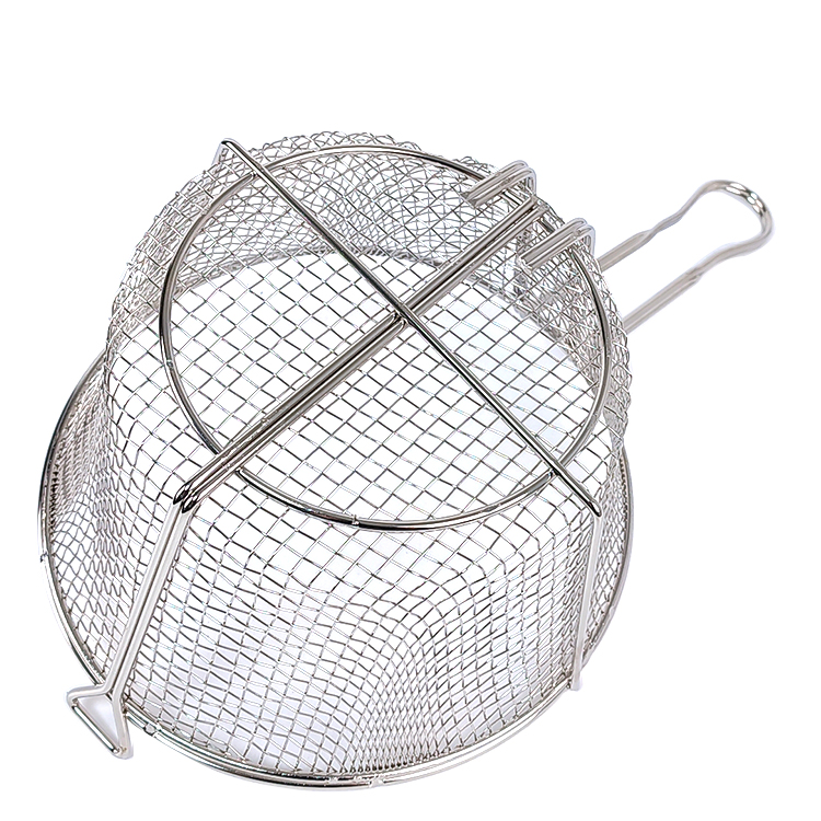 Zhaosheng Hardware - Cesta para freír de alambre de 9,5 pulgadas, cesta para freír con virutas de 6 mallas para olla para freír de aluminio