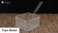 Zhaosheng Hardware - Cesta para freidora de acero inoxidable con mango plegable