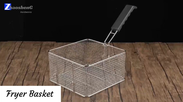 Zhaosheng Hardware - Cesta para freidora de acero inoxidable con mango plegable