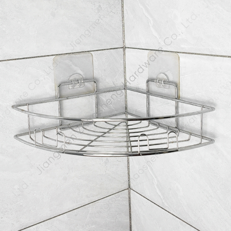 Zhaosheng - Organizador de baño, estante de almacenamiento, sin perforación, estante de ducha, adhesivo, montaje en pared, estante de pared de esquina