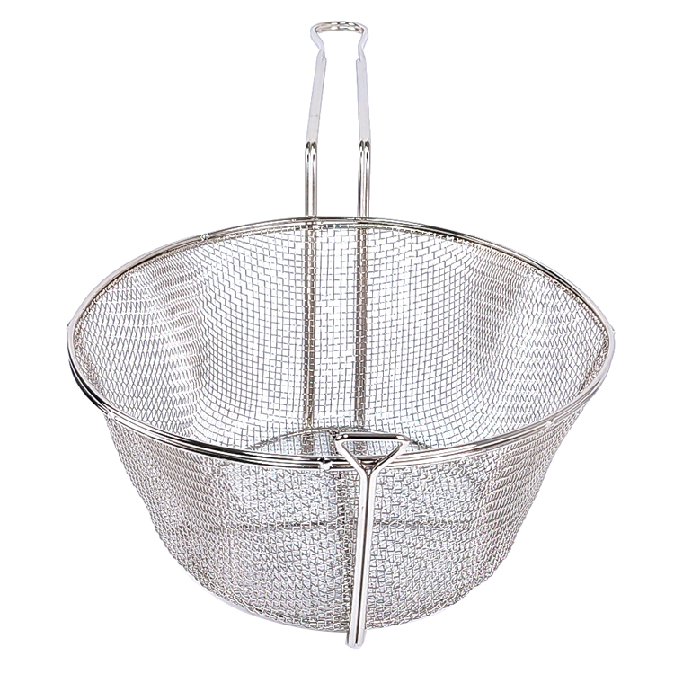 Zhaosheng Hardware - Cesta para sartén profunda, cesta redonda para freír de malla de alambre de metal