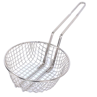 Zhaosheng Hardware - Cesta culinaria de malla gruesa niquelada de 8 'Cesta redonda para freír de alambre