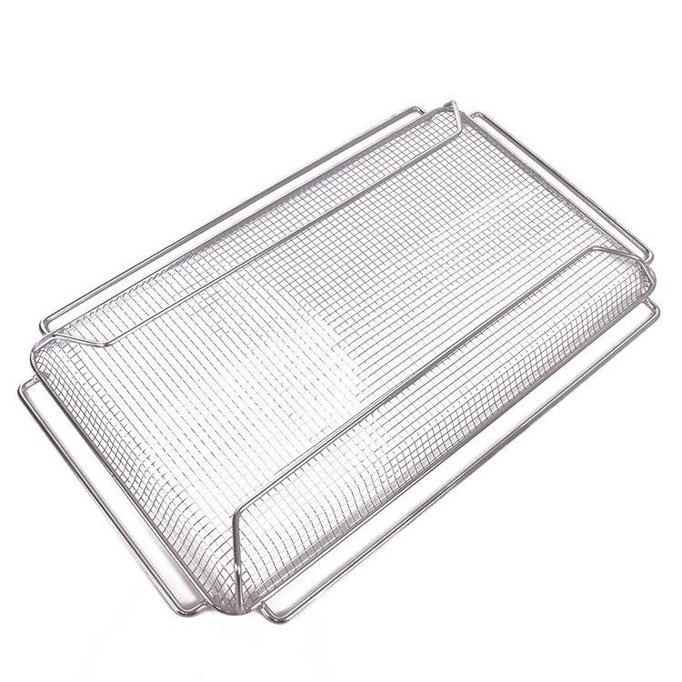 Zhaosheng Hardware - Freidora de aire Pieza del horno Cesta crujiente Malla de alambre Bandeja para asar Bandeja para freír de aire de acero inoxidable