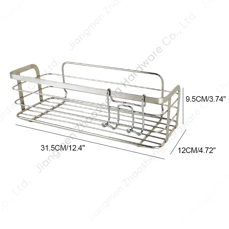 Zhaosheng - Estante de Ducha Adhesivo de Acero Inoxidable, Organizador, Estante de baño de Metal montado en la Pared sin Perforaciones