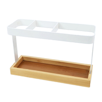 Zhaosheng - Estante de baño Blanco Organizador Estantes de Almacenamiento de Acero Soporte de secador de Pelo de bambú