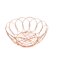 Zhaosheng Hardware - Cesta de alambre para frutas, cesta de almacenamiento y decoración para el hogar, chapada en cobre