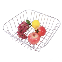 Zhaosheng Hardware - Cesta de enjuague para fregadero de cocina cuadrada, cesta de alambre de acero inoxidable para secado