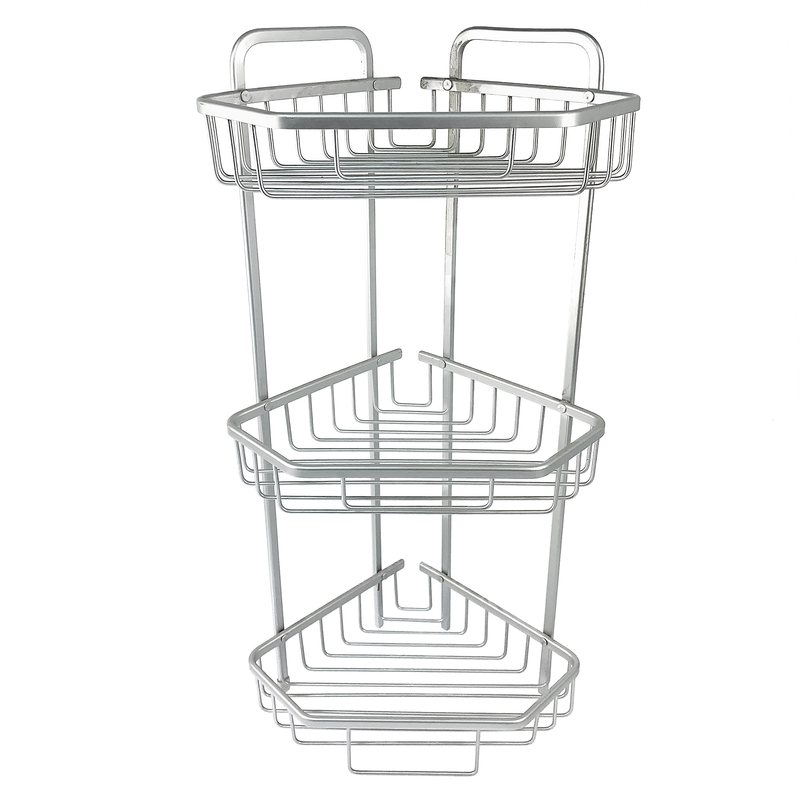 Zhaosheng - Estante de baño de Aluminio, Organizador de Inodoro, Carrito de Ducha, Estante de Almacenamiento de Esquina montado en la Pared