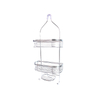 Zhaosheng - Organizador de champú con cabezal de ducha colgante de 2 niveles, sin perforación, almacenamiento de baño, cesta de baño, estante de ducha Caddy