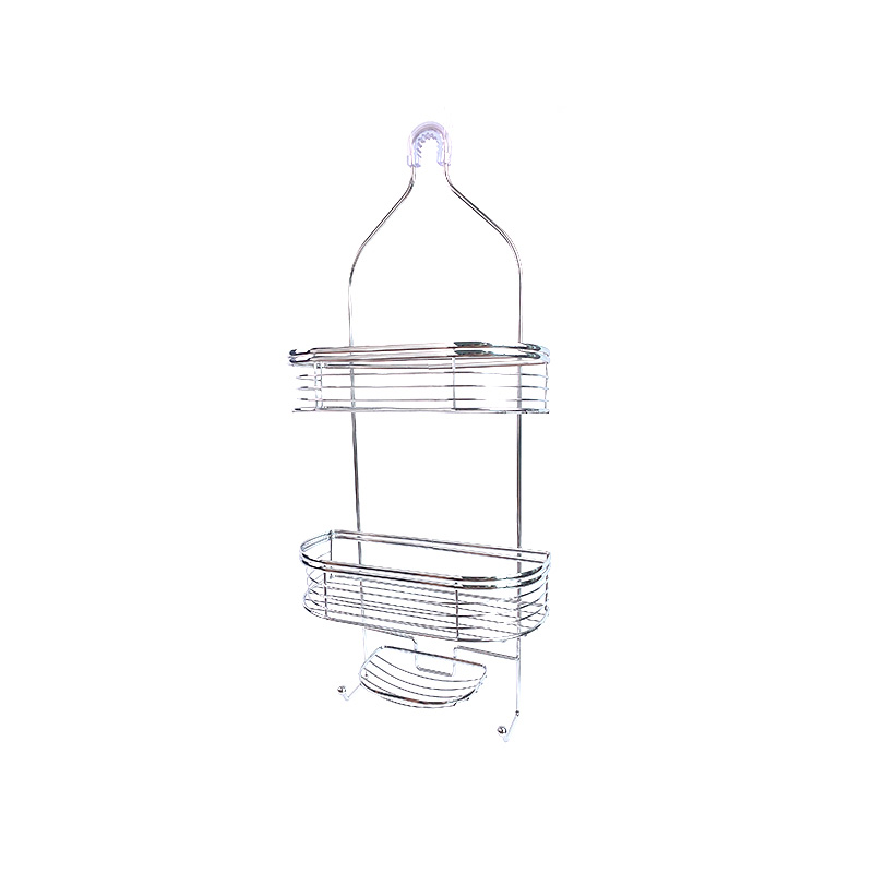 Zhaosheng - Organizador de champú con cabezal de ducha colgante de 2 niveles, sin perforación, almacenamiento de baño, cesta de baño, estante de ducha Caddy