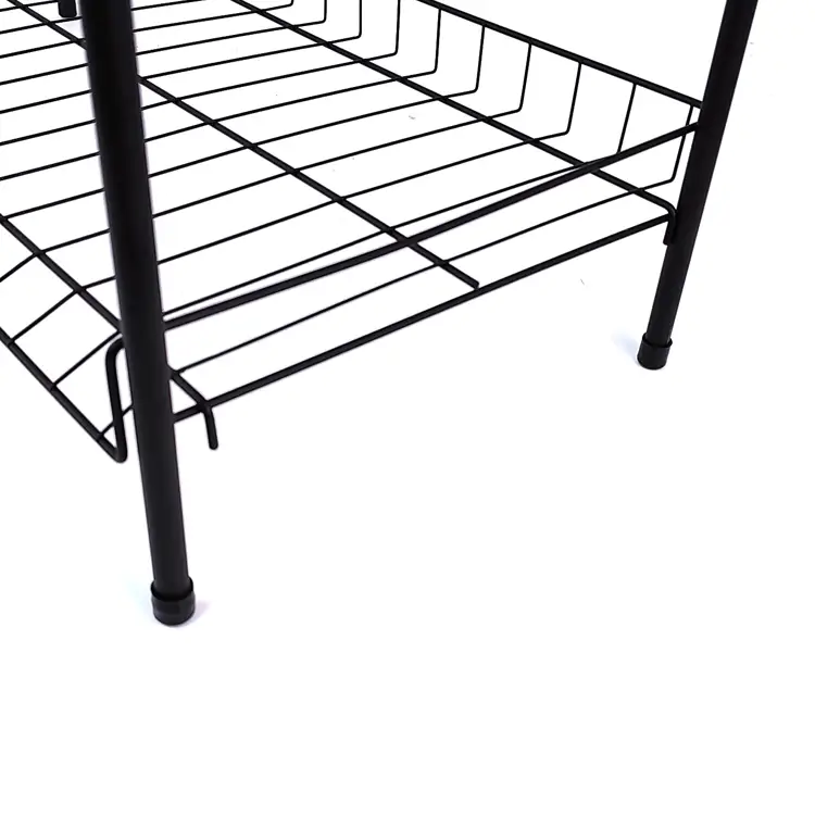 Zhaosheng Hardware - Estante organizador de zapatos de metal negro, estante para zapatos de 4 niveles para entradas