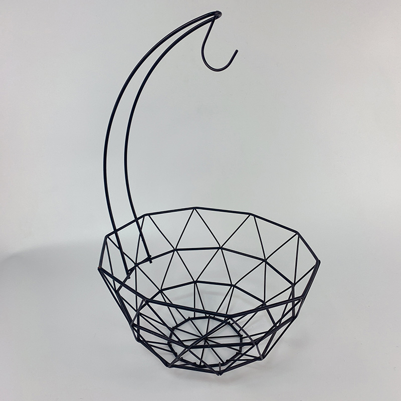 Zhaosheng Hardware - Cestas de almacenamiento para fruteros de hierro y metal, cesta de frutas de metal con colgador de plátano