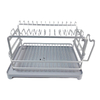 Zhaosheng Hardware - Estante para platos de aluminio, estante para secar platos de cocina de 2 niveles