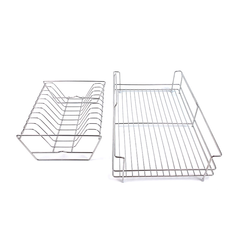 Zhaosheng Hardware - Estante para platos de acero inoxidable, escurridor de platos de 2 niveles, ideal para platos, platos, tazas y cuencos
