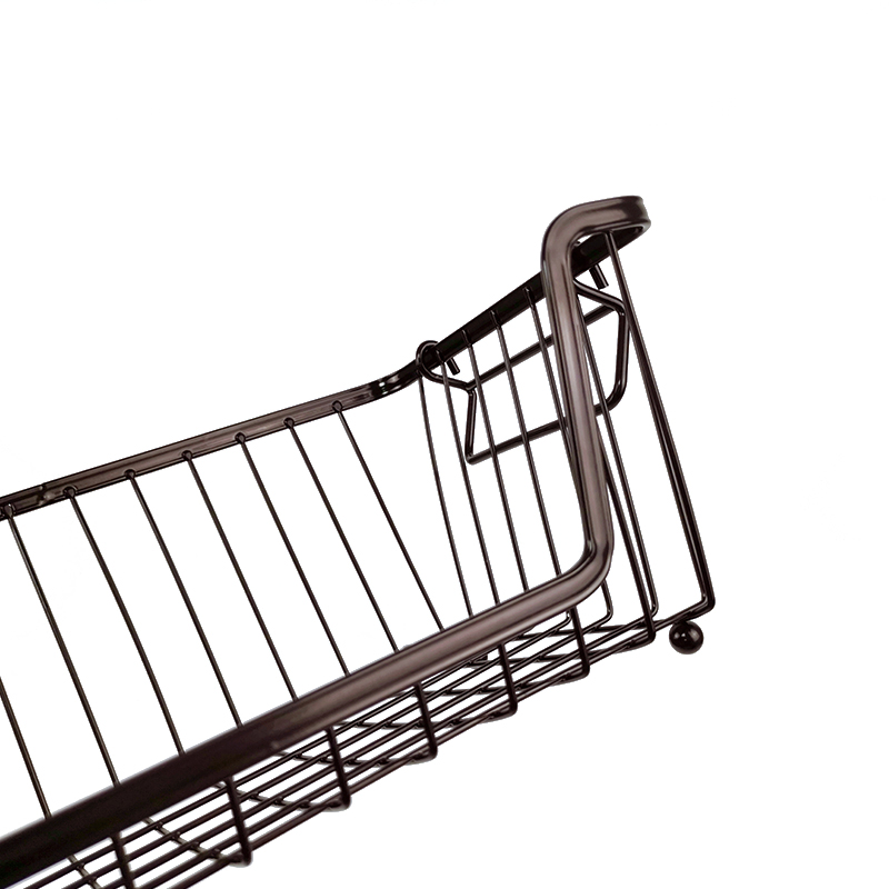 Zhaosheng Hardware - Cesta de despensa de metal apilable para baño, cocina, alimentos, frutas, cesta de almacenamiento de alambre