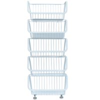 Zhaosheng Hardware - Cesta de almacenamiento de metal de 4 niveles para frutas y verduras