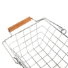 Zhaosheng Hardware - Almacenamiento de mesa de cesta de alambre pequeño decorativo con mango de madera