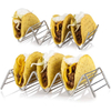 Zhaosheng Hardware - Bandeja para tacos personalizada, paquete de 6 soportes para tacos de acero inoxidable, soporte para tacos cromado
