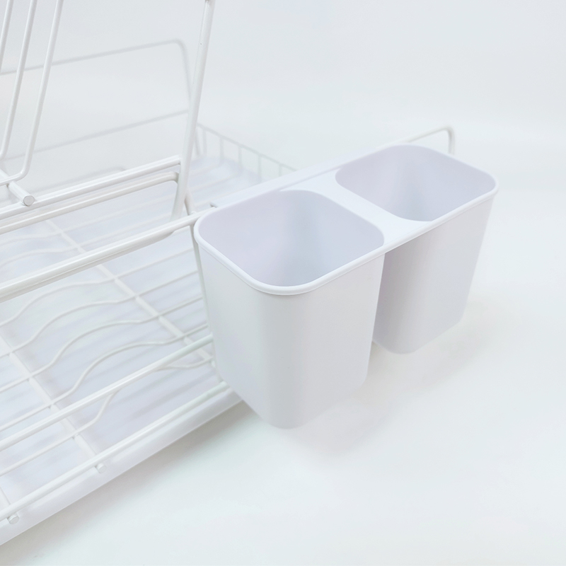 Zhaosheng Hardware - Rejilla para secar platos desmontable blanca de 2 niveles
