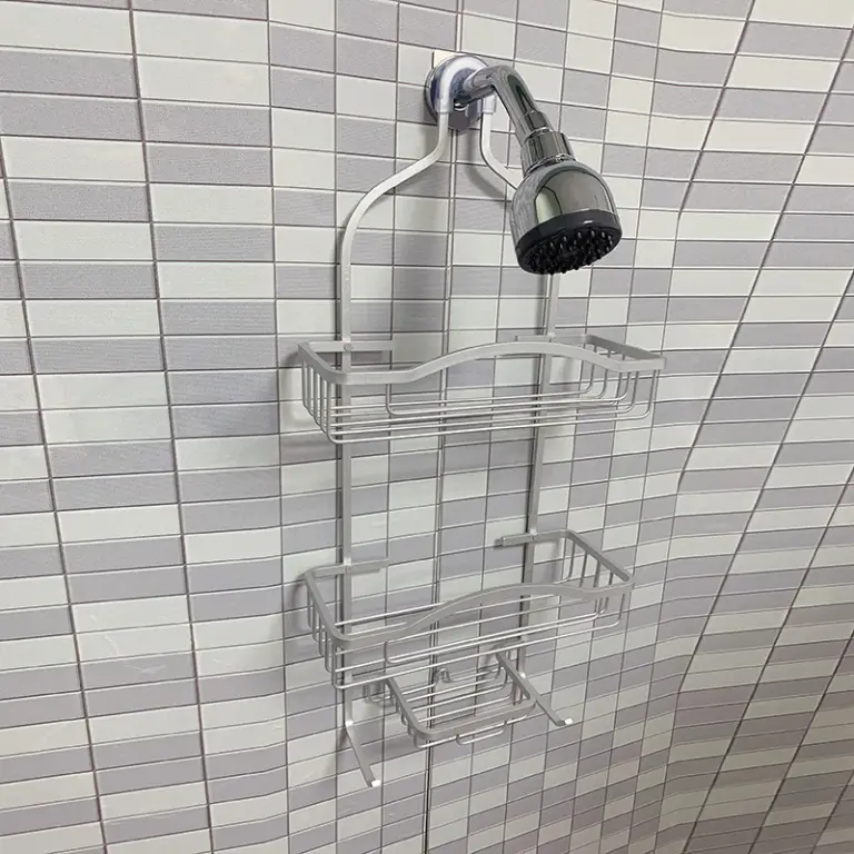 Zhaosheng - Almacenamiento de esquina de aluminio de 3 capas, toalla de mano, estante de baño, carrito de ducha colgante para techo oxidado