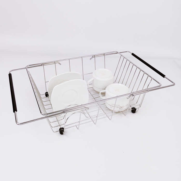 Zhaosheng Hardware - Escurreplatos extensible sobre el fregadero, escurridor de platos de acero inoxidable para cocina