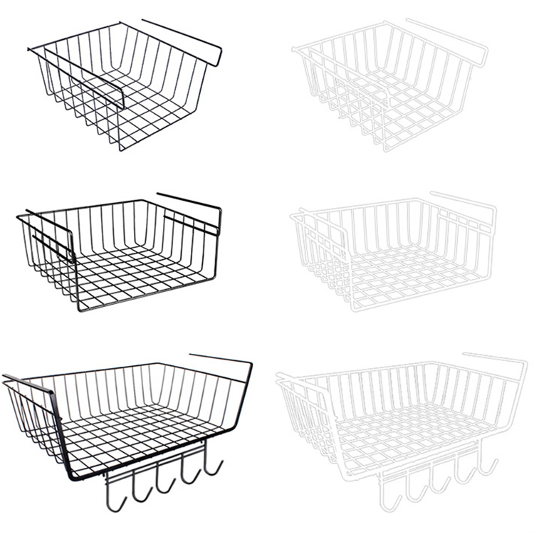Zhaosheng Hardware - Cesta debajo del estante Armarios de lavandería de alambre Gabinete de baño Cestas de almacenamiento colgantes