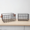 Zhaosheng Hardware - Cesta de alambre de metal para cocina, baño, organizador, cestas decorativas para almacenamiento con mango de cuero