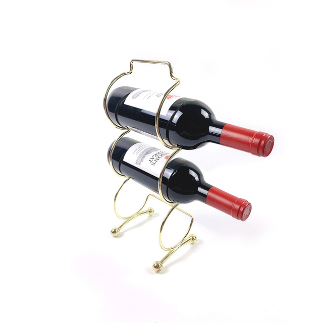 Zhaosheng Hardwar - Soporte para Botellas de Vino Decoración Soporte para Almacenamiento de Botellas de Vino Dorado Estante para Vino de Alambre
