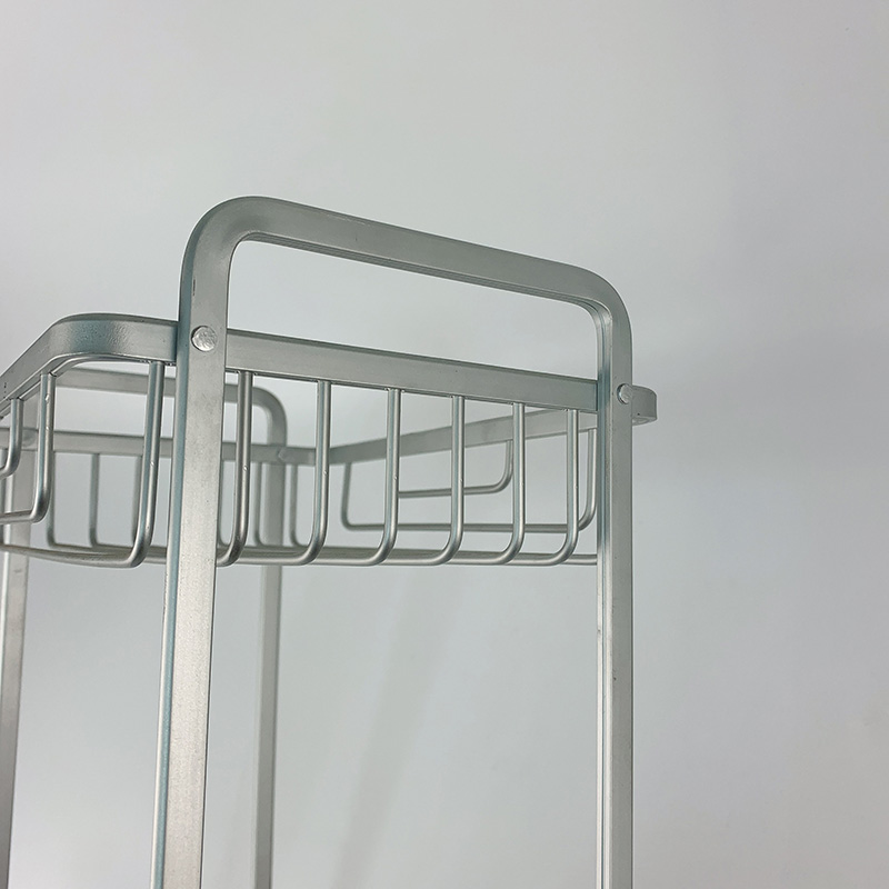 Zhaosheng - Estante de pie para jabón y champú para toallas de baño de 2 niveles, estante para carrito de ducha de aluminio