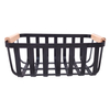 Zhaosheng Hardware - Organizador de encimera de baño, despensa de cocina, cesta de almacenamiento de hierro y metal con mango de madera